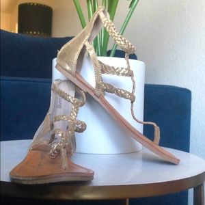 Gold Gladiator Sandals SIZE 7
